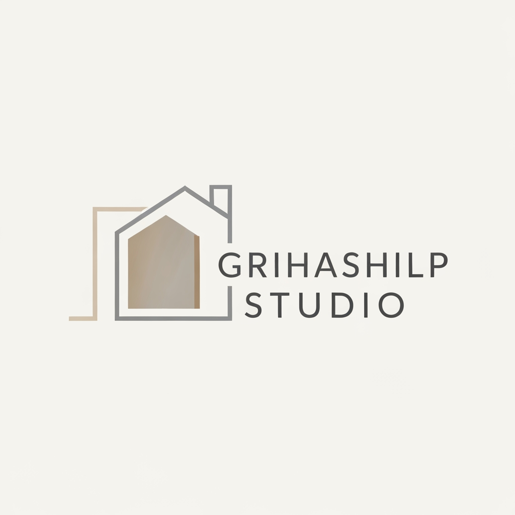 AI Design for i am an interior designer and my firm name is Grihashilp studio and i want make logo please suggest me design ideas and its will be creative and minimalist design