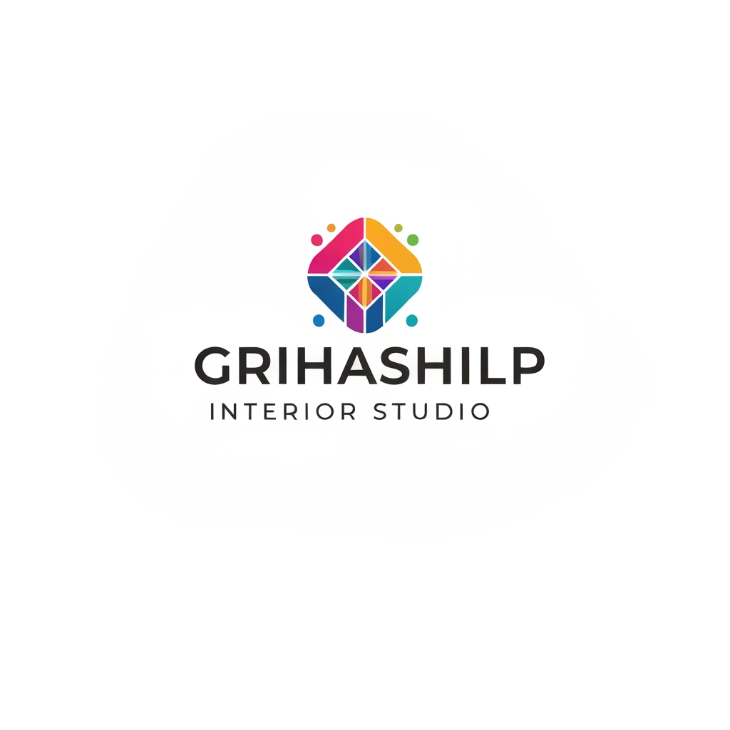 AI Design for i am an interior designer and my firm name is Grihashilp studio and i want make logo please suggest me design ideas and its will be creative and trending designs