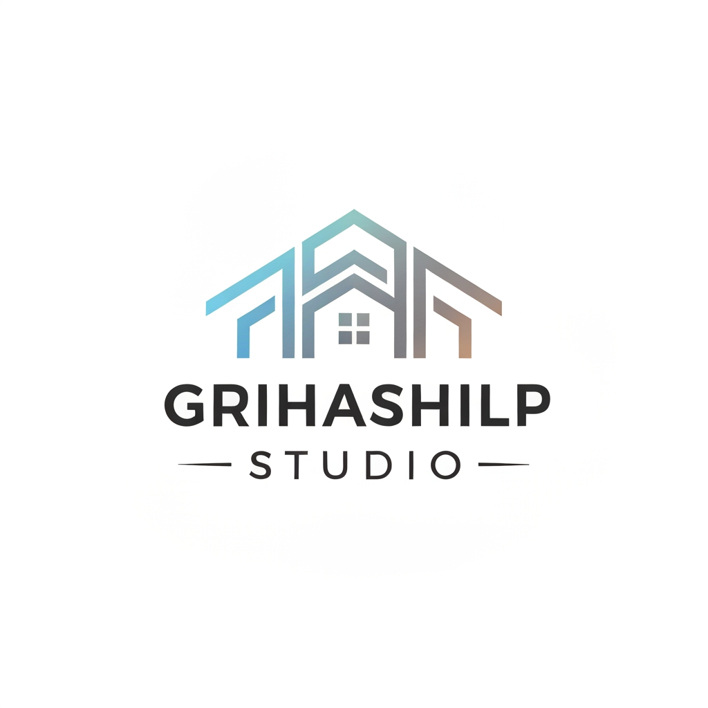 AI Design for i am an interior designer and my firm name is Grihashilp studio and i want make logo please suggest me design ideas and its will be creative and trending designs