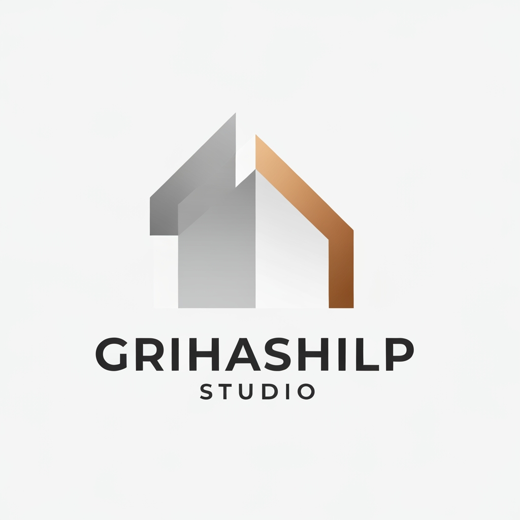 AI Design for i am an interior designer and my firm name is Grihashilp studio and i want make logo please suggest me design ideas and its will be creative and trending designs