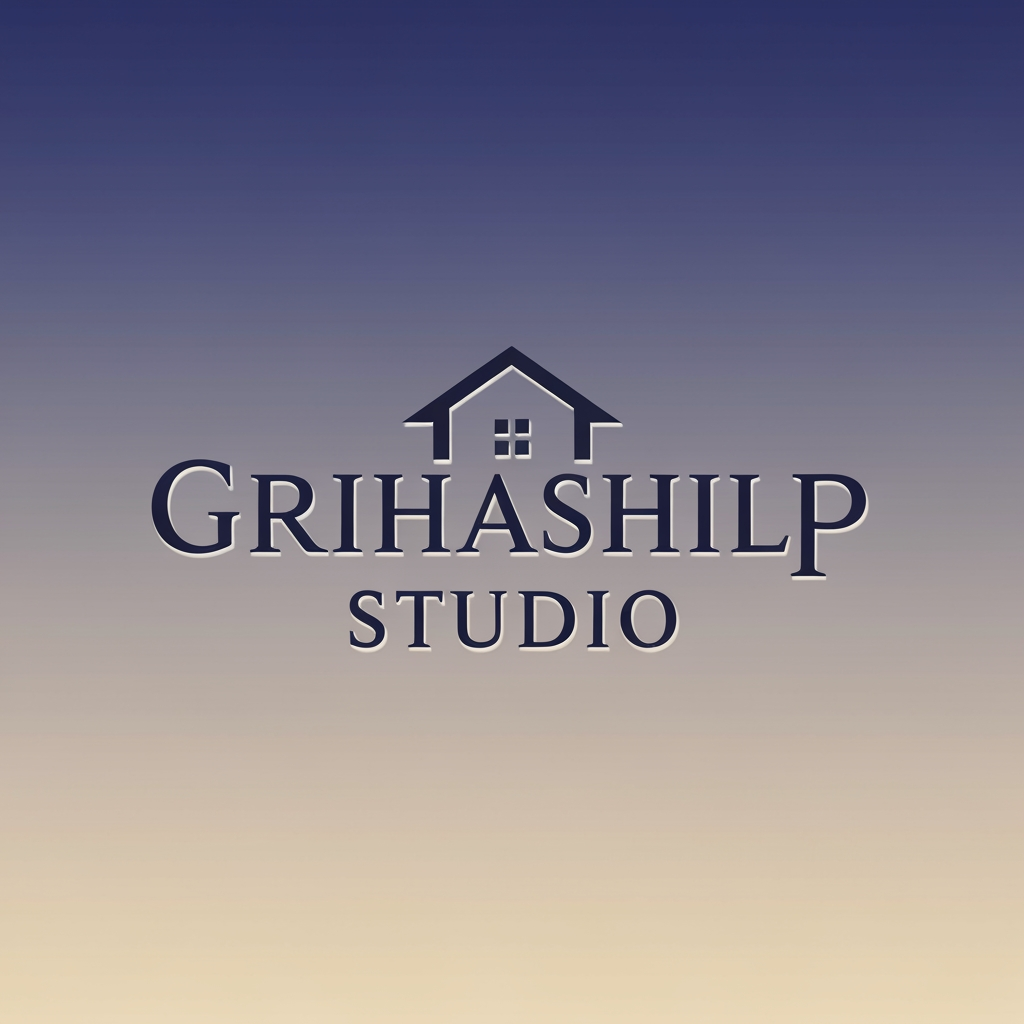 AI Design for i am an interior designer and my firm name is grihashilp studio and i want make logo please suggest me design with ideas and ganrate logo