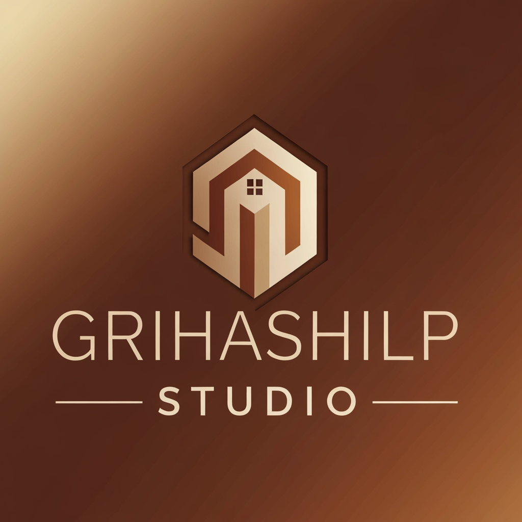 AI Design for i am an interior designer and my firm name is grihashilp studio and i want make logo please suggest me design with ideas and ganrate logo