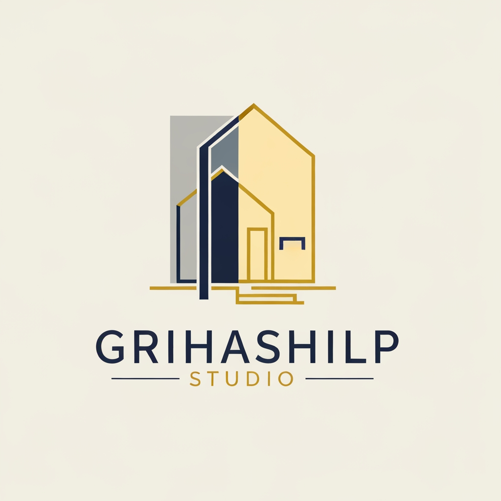 AI Design for i am an interior designer and my firm name is Grihashilp studio and i want make logo please suggest me design ideas and its will be creative and trending designs