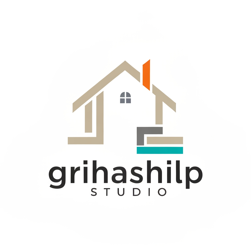 AI Design for i am an interior designer and my firm name is grihashilp studio and i want make logo please suggest me design with ideas and ganrate logo