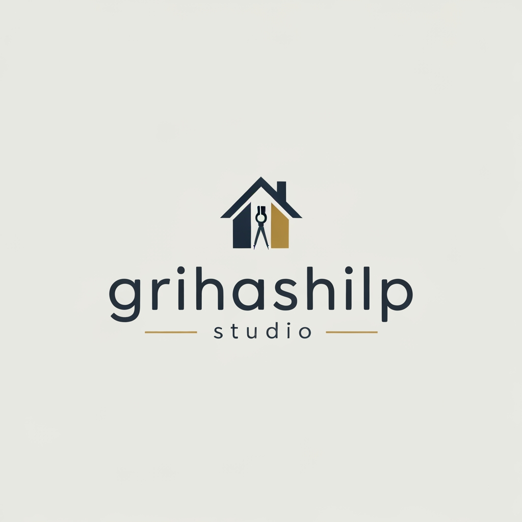 AI Design for i am an interior designer and my firm name is grihashilp studio and i want make logo please suggest me design with ideas and ganrate logo