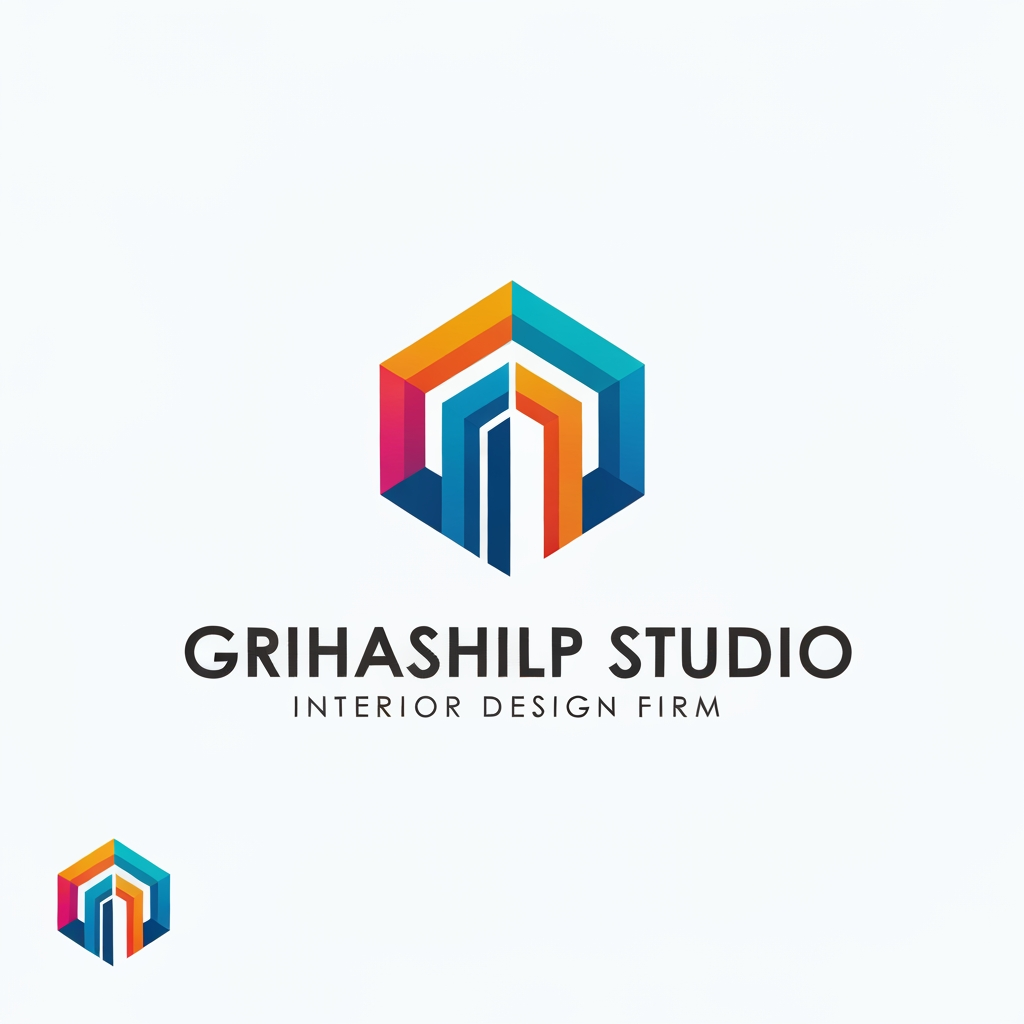 AI Design for i am an interior designer and my firm name is Grihashilp studio and i want make logo please suggest me design ideas and its will be creative and trending designs