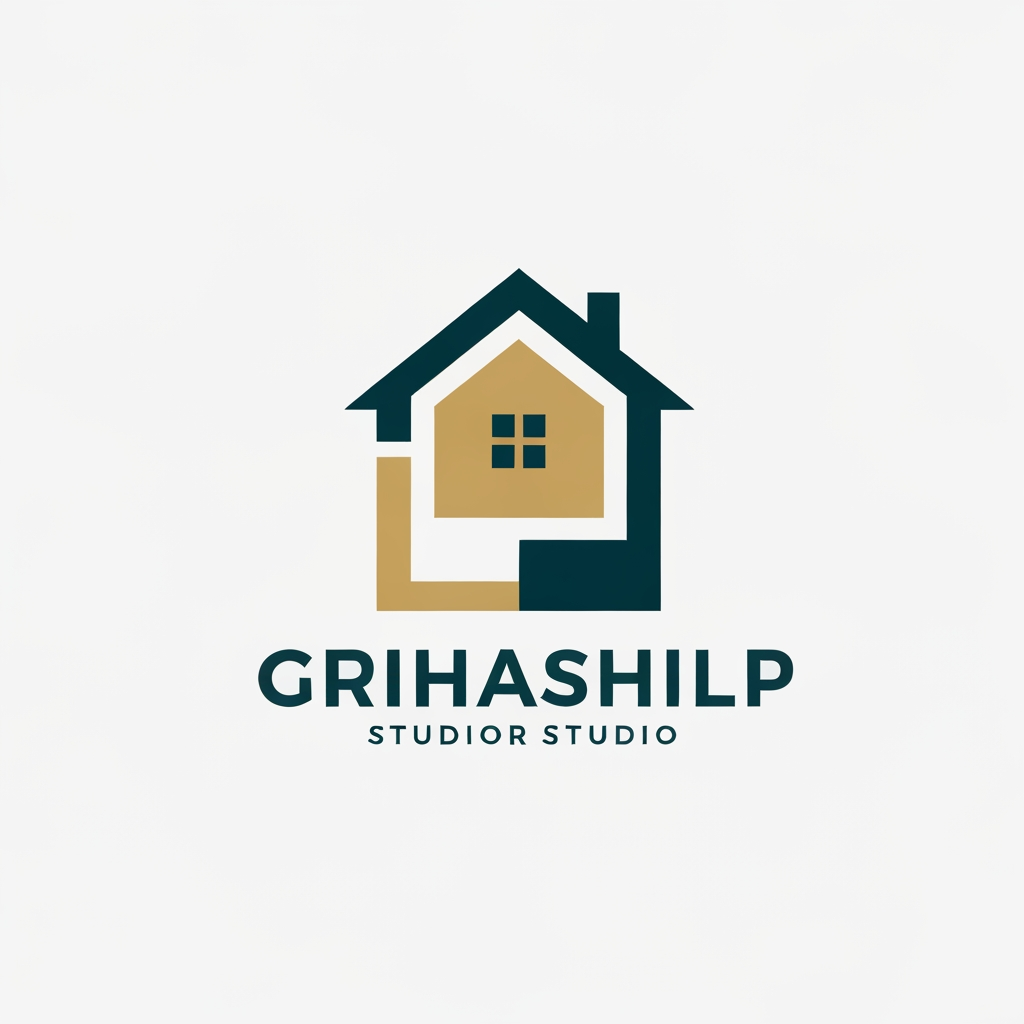 AI Design for i am an interior designer and my firm name is Grihashilp studio and i want make logo please suggest me design ideas and its will be creative and trending designs
