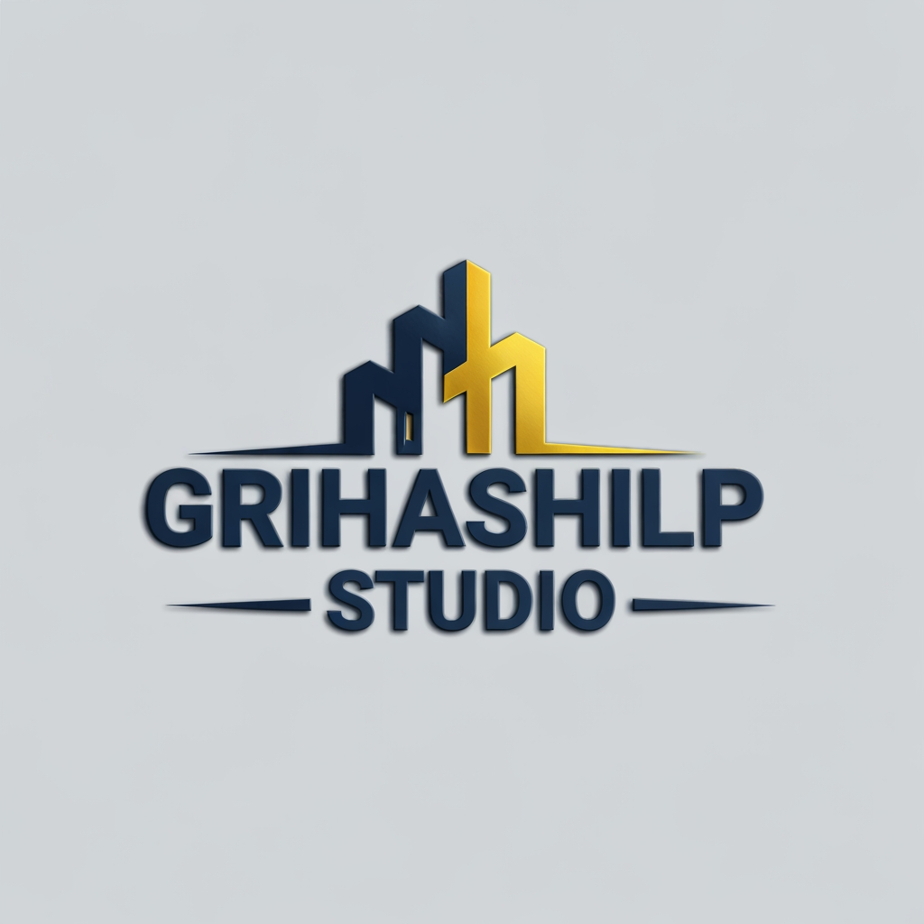 AI Design for i am an interior designer and my firm name is Grihashilp studio and i want make logo please suggest me design ideas and its will be creative and trending designs