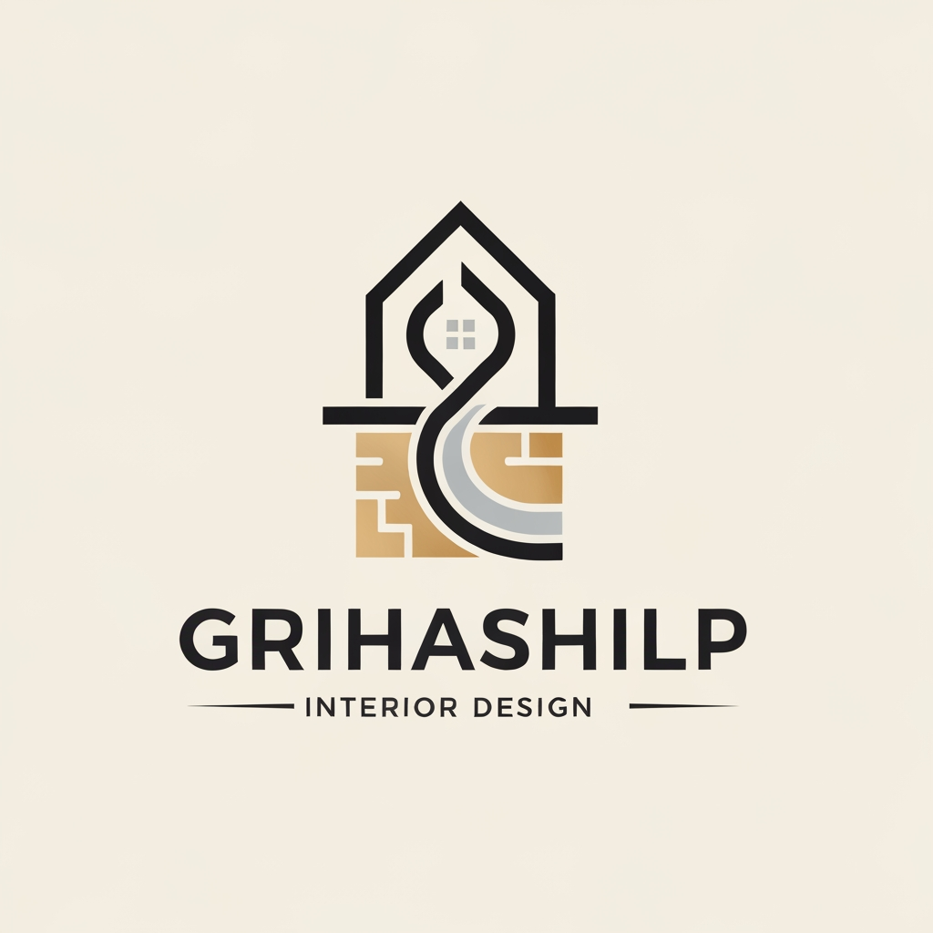 AI Design for i am an interior designer and my firm name is Grihashilp studio and i want make logo please suggest me design ideas and its will be creative and trending designs