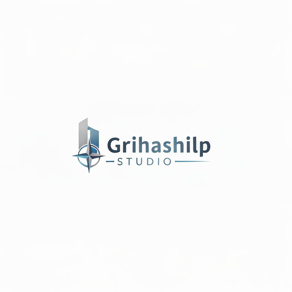 AI Design for i am an interior designer and my firm name is grihashilp studio and i want make logo please suggest me design with ideas and ganrate logo