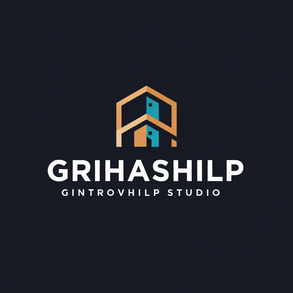 AI Design for i am an interior designer and my firm name is Grihashilp studio and i want make logo please suggest me design ideas and its will be creative and trending designs