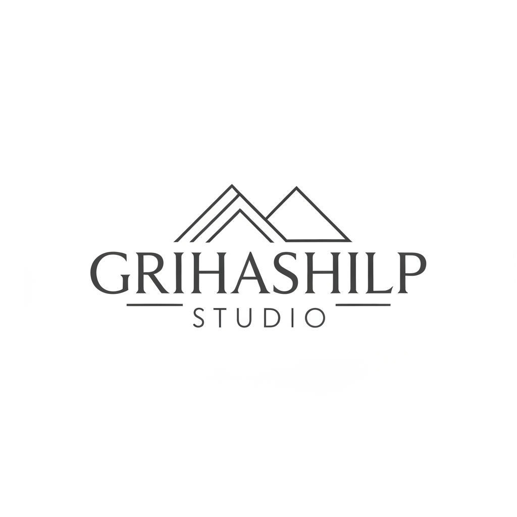 AI Design for i am an interior designer and my firm name is grihashilp studio and i want make logo please suggest me design with ideas and ganrate logo