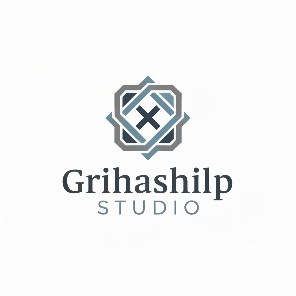 AI Design for i am an interior designer and my firm name is Grihashilp studio and i want make logo please suggest me design ideas and its will be creative and trending designs