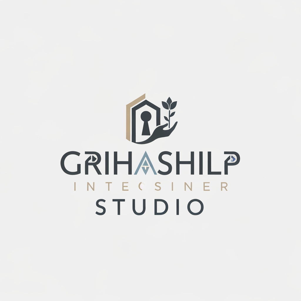 AI Design for i am an interior designer and my firm name is grihashilp studio and i want make logo please suggest me design with ideas and ganrate logo