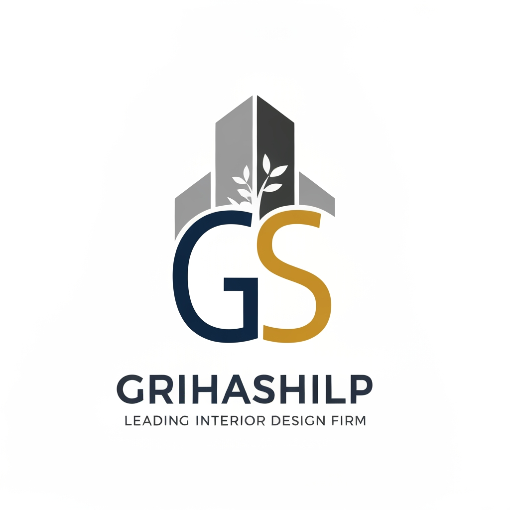 AI Design for i am an interior designer and my firm name is Grihashilp studio and i want make logo please suggest me design ideas and its will be creative and trending designs