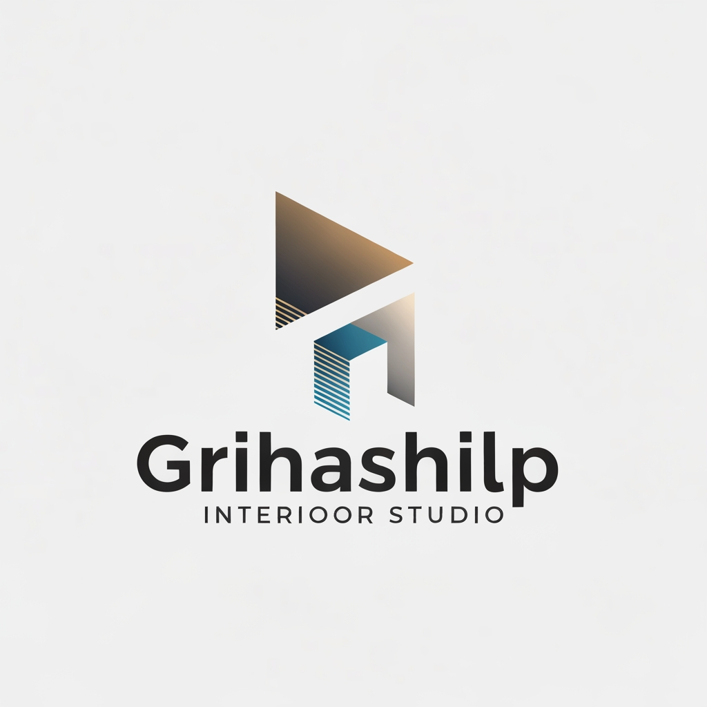 AI Design for i am an interior designer and my firm name is grihashilp studio and i want make logo please suggest me design with ideas and ganrate logo