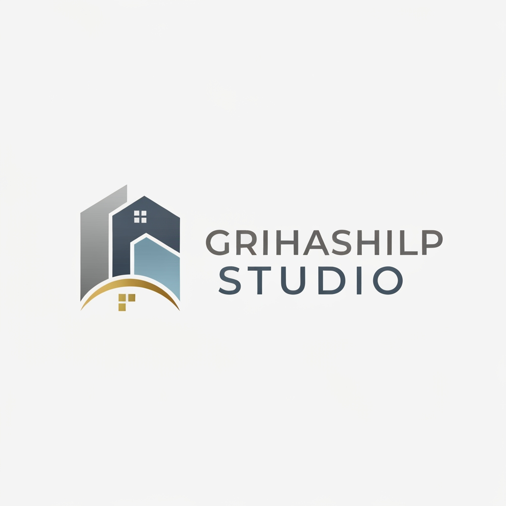 AI Design for i am an interior designer and my firm name is grihashilp studio and i want make logo please suggest me design with ideas and ganrate logo