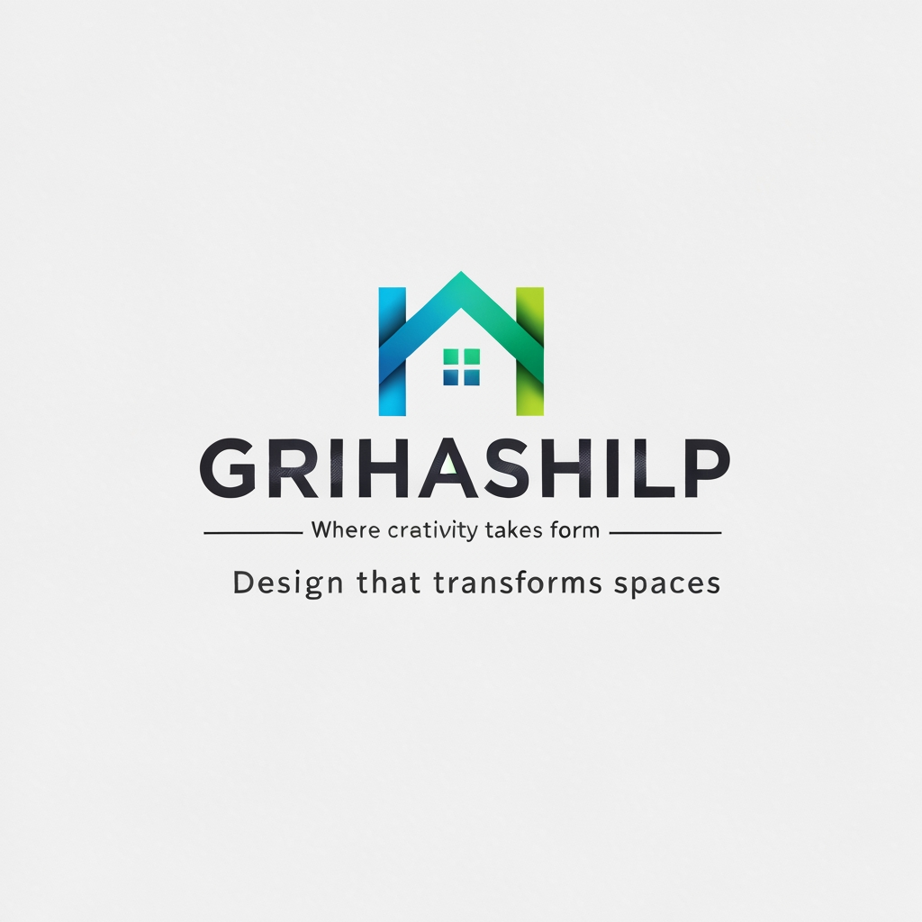AI Design for i am an interior designer and my firm name is Grihashilp studio and i want make logo please suggest me design ideas and its will be creative and trending designs
