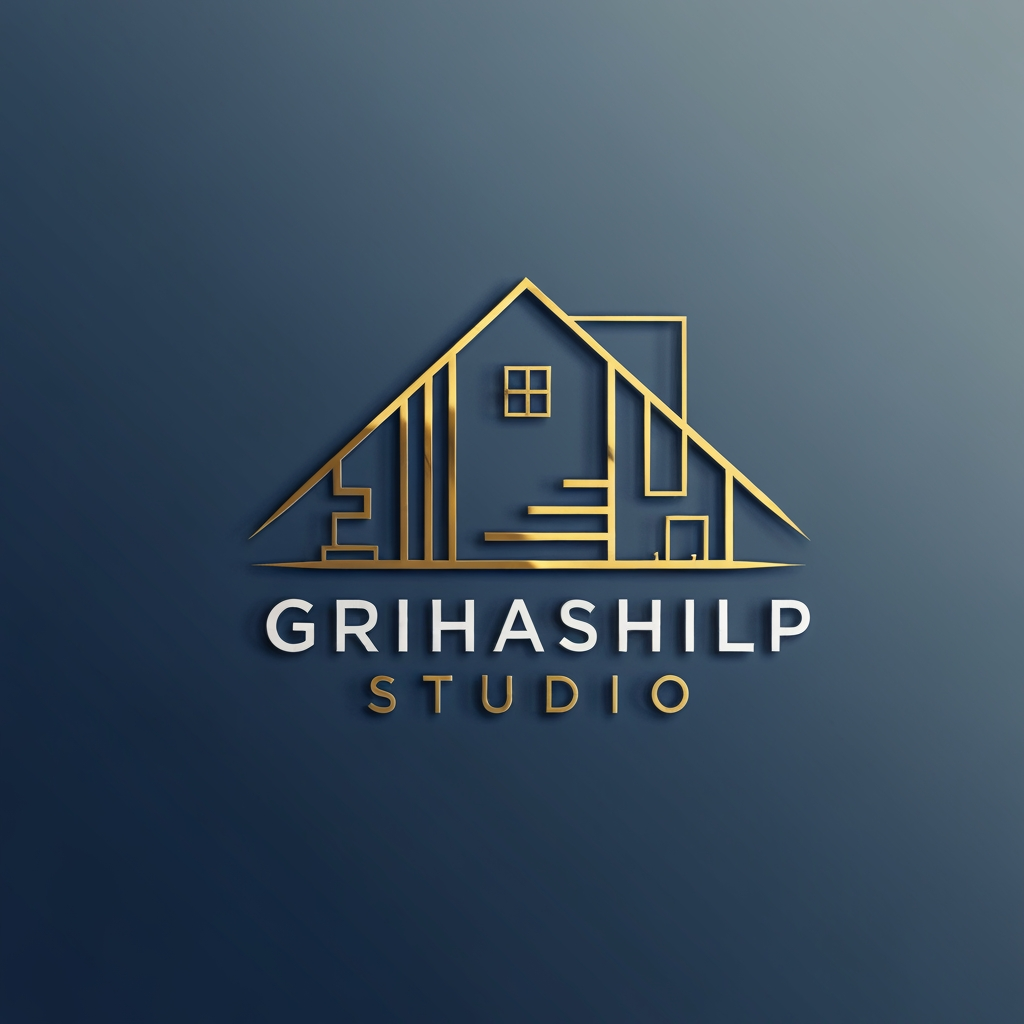 AI Design for i am an interior designer and my firm name is Grihashilp studio and i want make logo please suggest me design ideas and its will be creative and trending designs