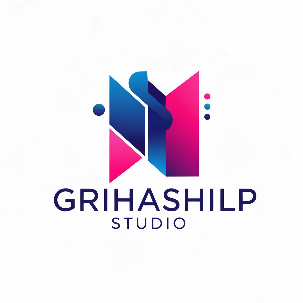 AI Design for i am an interior designer and my firm name is Grihashilp studio and i want make logo please suggest me design ideas and its will be creative and trending designs