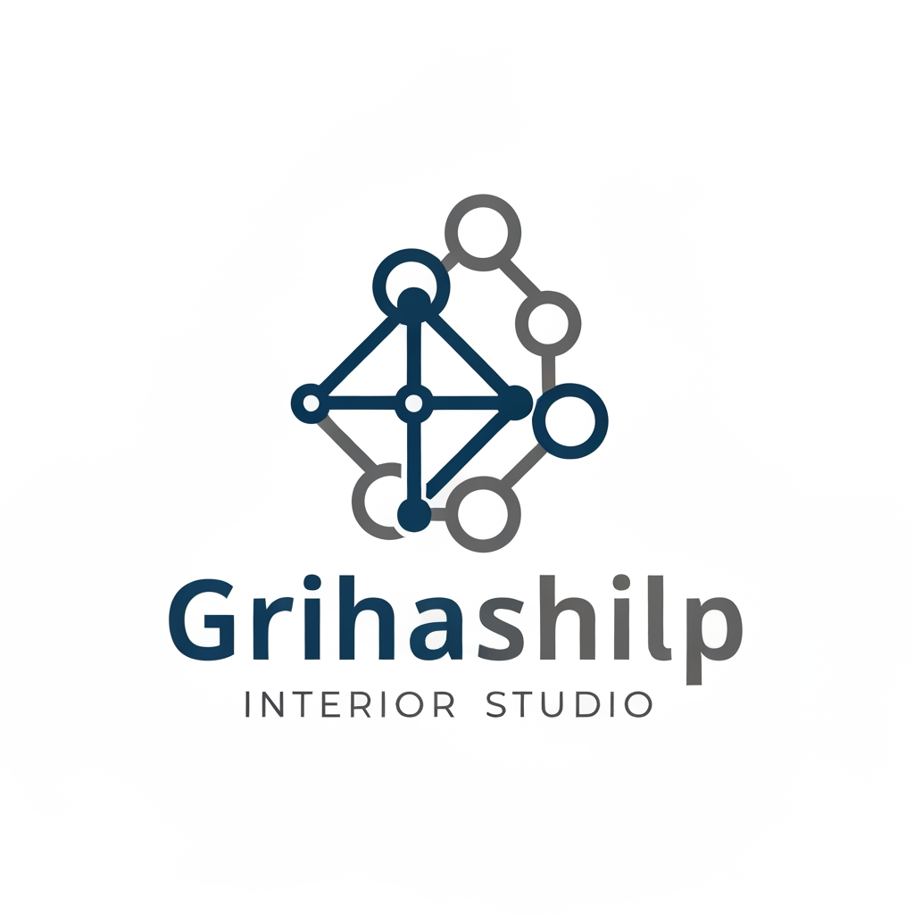 AI Design for i am an interior designer and my firm name is Grihashilp studio and i want make logo please suggest me design ideas and its will be creative and trending designs