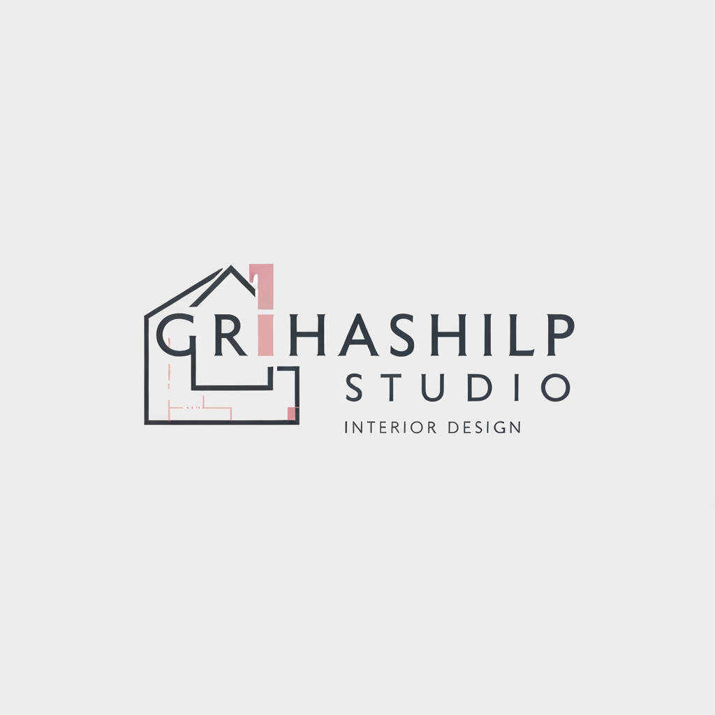 AI Design for i am an interior designer and my firm name is grihashilp studio and i want make logo please suggest me design with ideas and ganrate logo