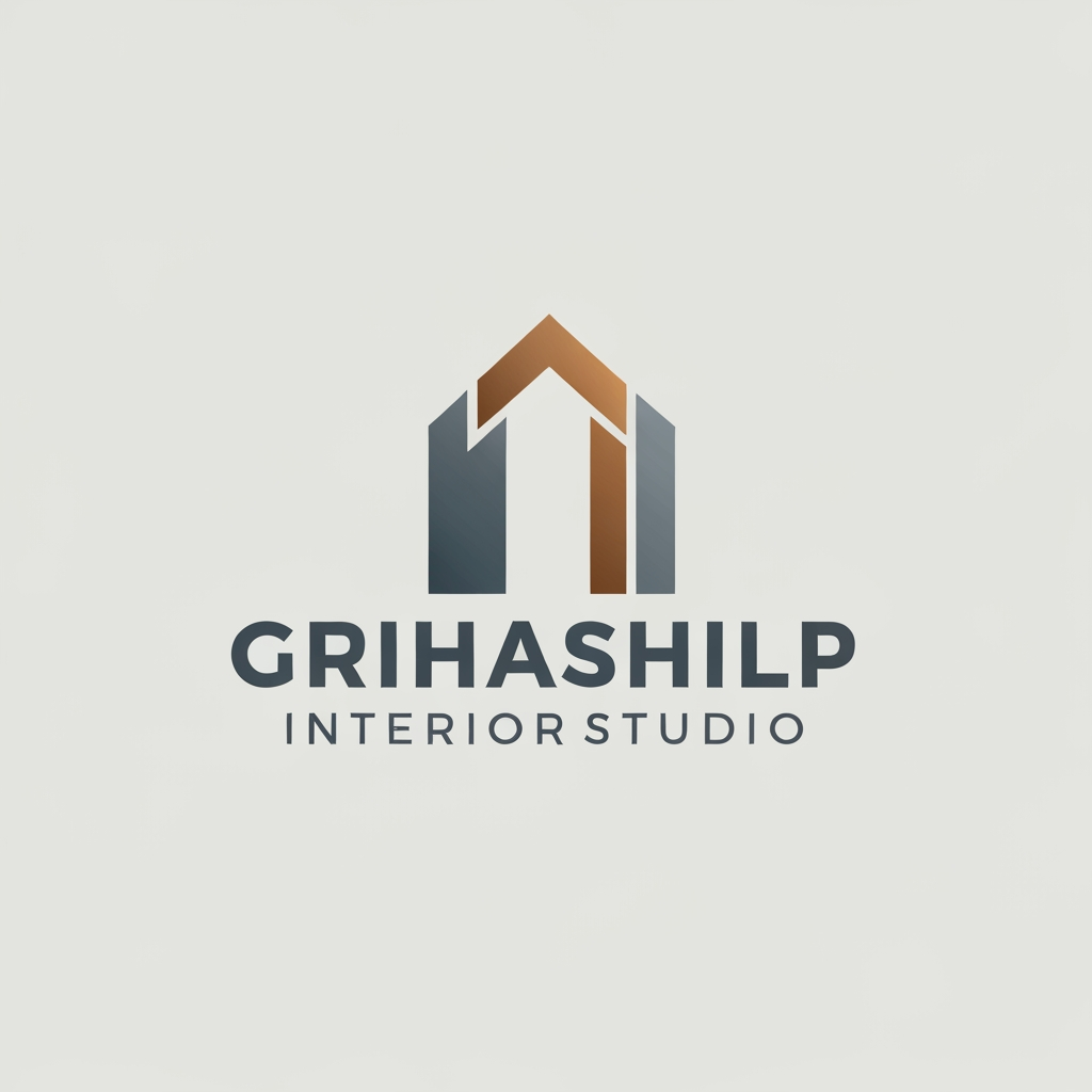 AI Design for i am an interior designer and my firm name is Grihashilp studio and i want make logo please suggest me design ideas and its will be creative and trending designs