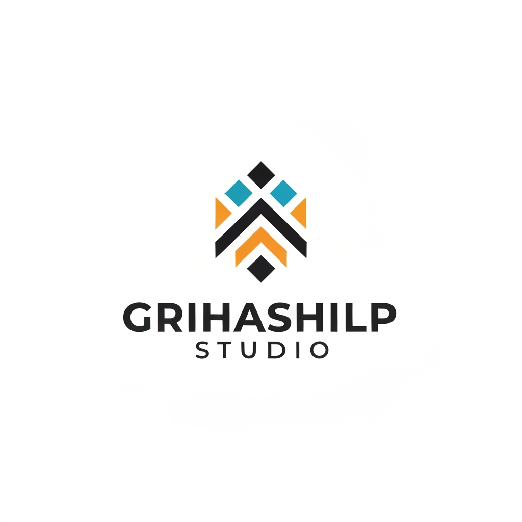 AI Design for i am an interior designer and my firm name is Grihashilp studio and i want make logo please suggest me design ideas and its will be creative and trending designs
