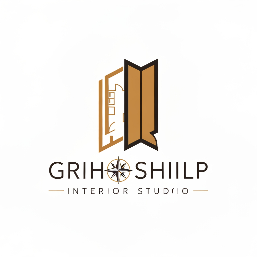 AI Design for i am an interior designer and my firm name is grihashilp studio and i want make logo please suggest me design with ideas and ganrate logo