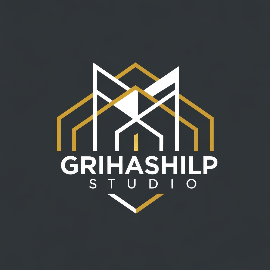 AI Design for i am an interior designer and my firm name is Grihashilp studio and i want make logo please suggest me design ideas and its will be creative and trending designs