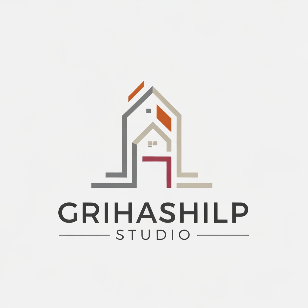 AI Design for i am an interior designer and my firm name is grihashilp studio and i want make logo please suggest me design with ideas and ganrate logo