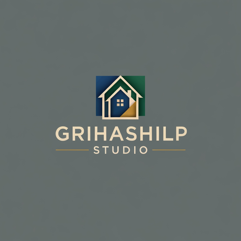 AI Design for i am an interior designer and my firm name is Grihashilp studio and i want make logo please suggest me design ideas and its will be creative and trending designs