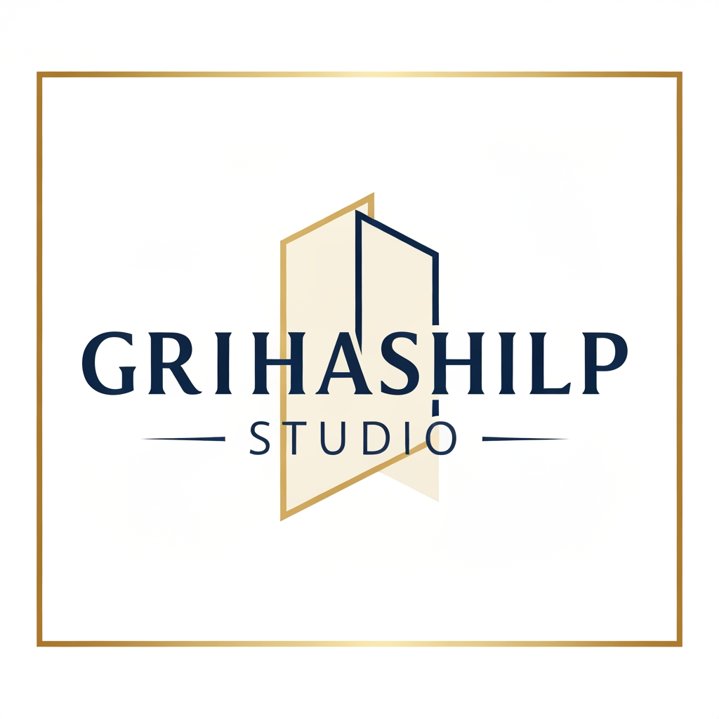 AI Design for i am an interior designer and my firm name is grihashilp studio and i want make logo please suggest me design with ideas and ganrate logo