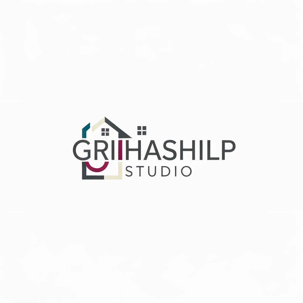 AI Design for i am an interior designer and my firm name is grihashilp studio and i want make logo please suggest me design with ideas and ganrate logo
