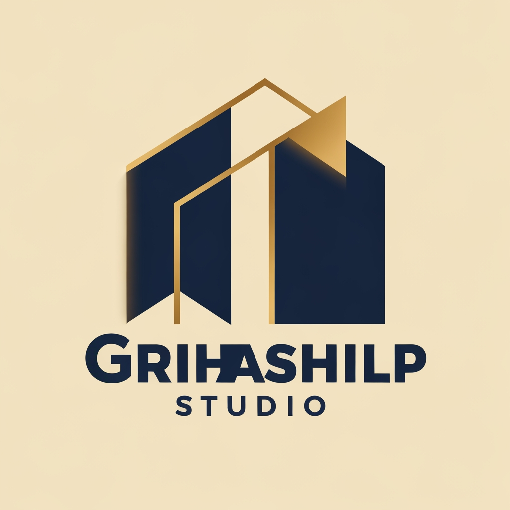 AI Design for i am an interior designer and my firm name is Grihashilp studio and i want make logo please suggest me design ideas and its will be creative and trending designs