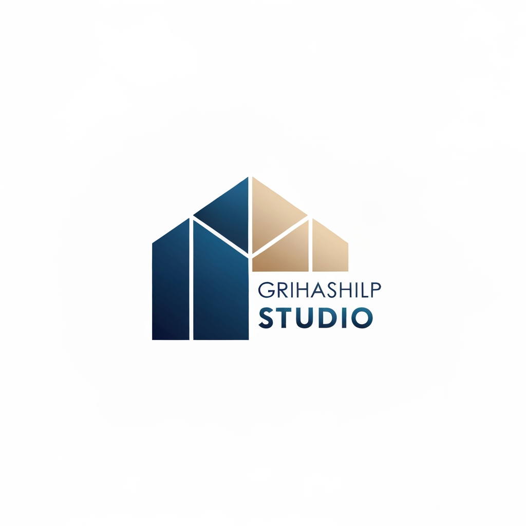 AI Design for i am an interior designer and my firm name is Grihashilp studio and i want make logo please suggest me design ideas and its will be creative and trending designs