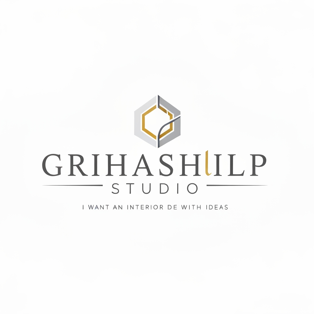 AI Design for i am an interior designer and my firm name is grihashilp studio and i want make logo please suggest me design with ideas and ganrate logo