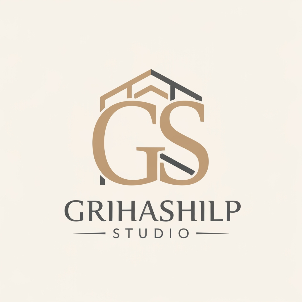 AI Design for i am an interior designer and my firm name is grihashilp studio and i want make logo please suggest me design with ideas and ganrate logo