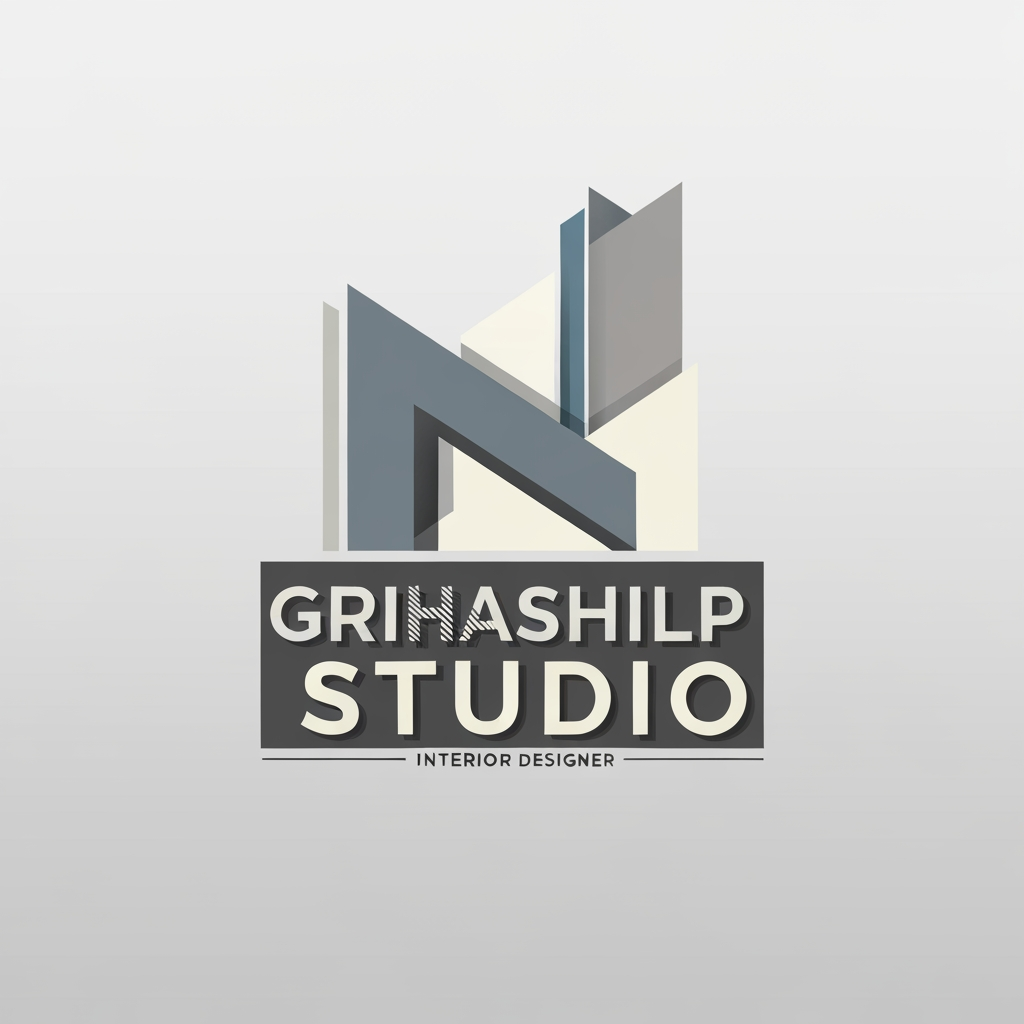 AI Design for i am an interior designer and my firm name is Grihashilp studio and i want make logo please suggest me design ideas and its will be creative and trending designs