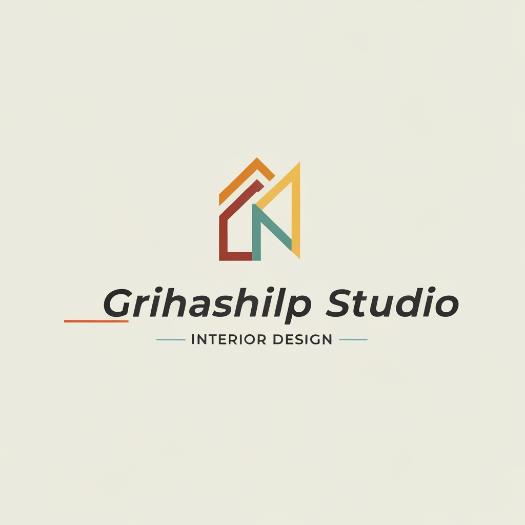 AI Design for i am an interior designer and my firm name is Grihashilp studio and i want make logo please suggest me design ideas and its will be creative and trending designs