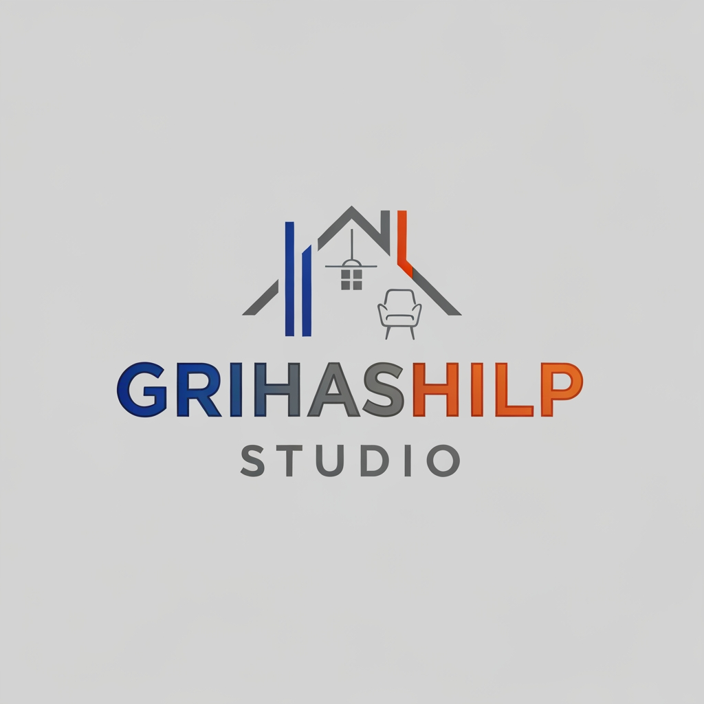 AI Design for i am an interior designer and my firm name is Grihashilp studio and i want make logo please suggest me design ideas and its will be creative and trending designs