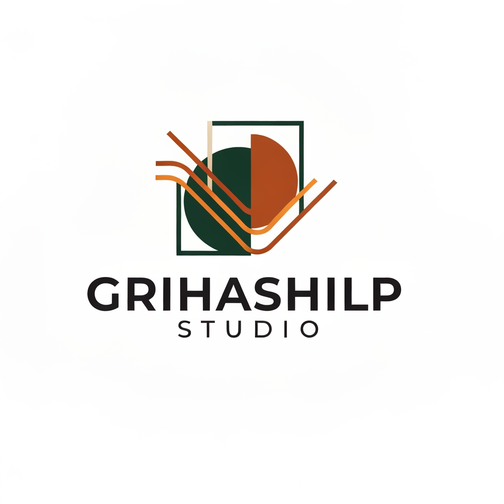 AI Design for i am an interior designer and my firm name is Grihashilp studio and i want make logo please suggest me design ideas and its will be creative and trending designs