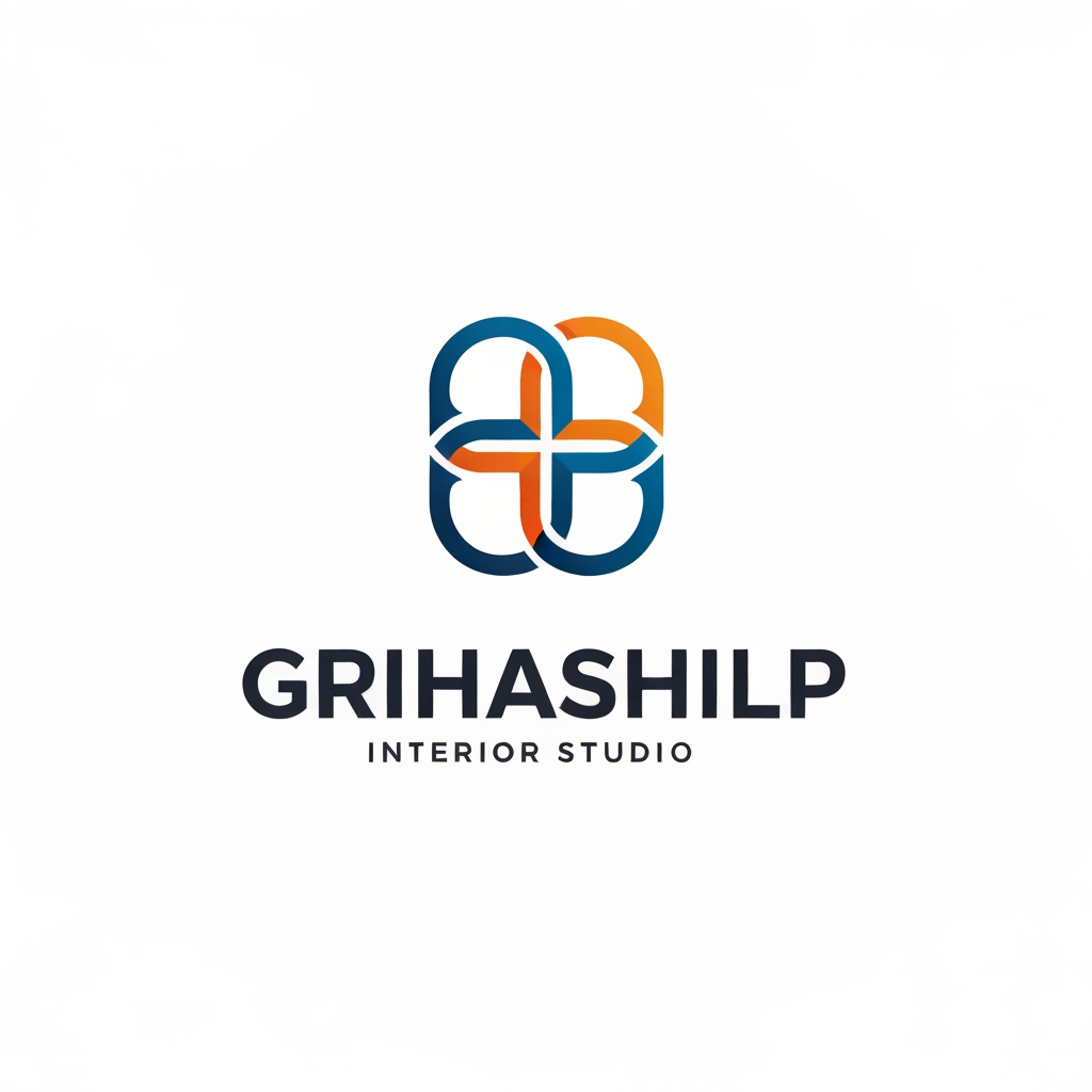 AI Design for i am an interior designer and my firm name is Grihashilp studio and i want make logo please suggest me design ideas and its will be creative and trending designs