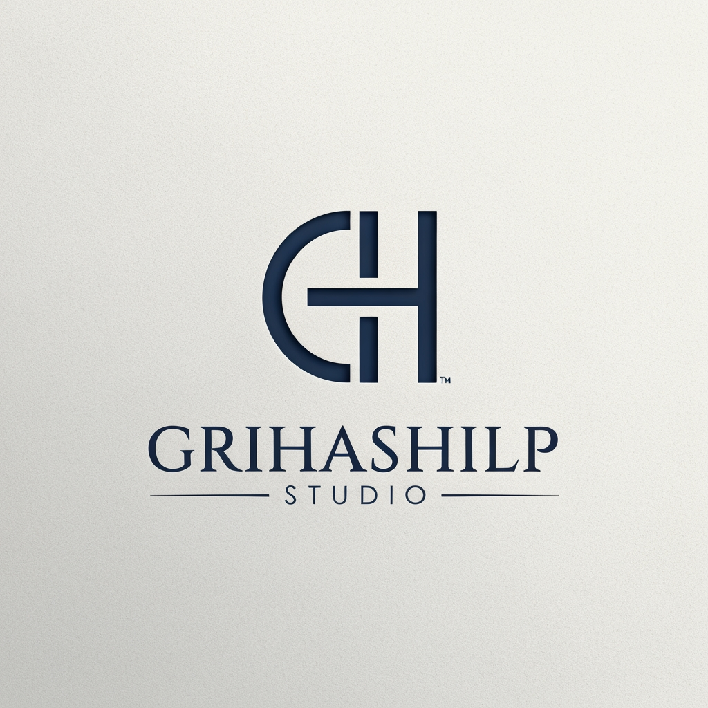 AI Design for i am an interior designer and my firm name is grihashilp studio and i want make logo please suggest me design with ideas and ganrate logo