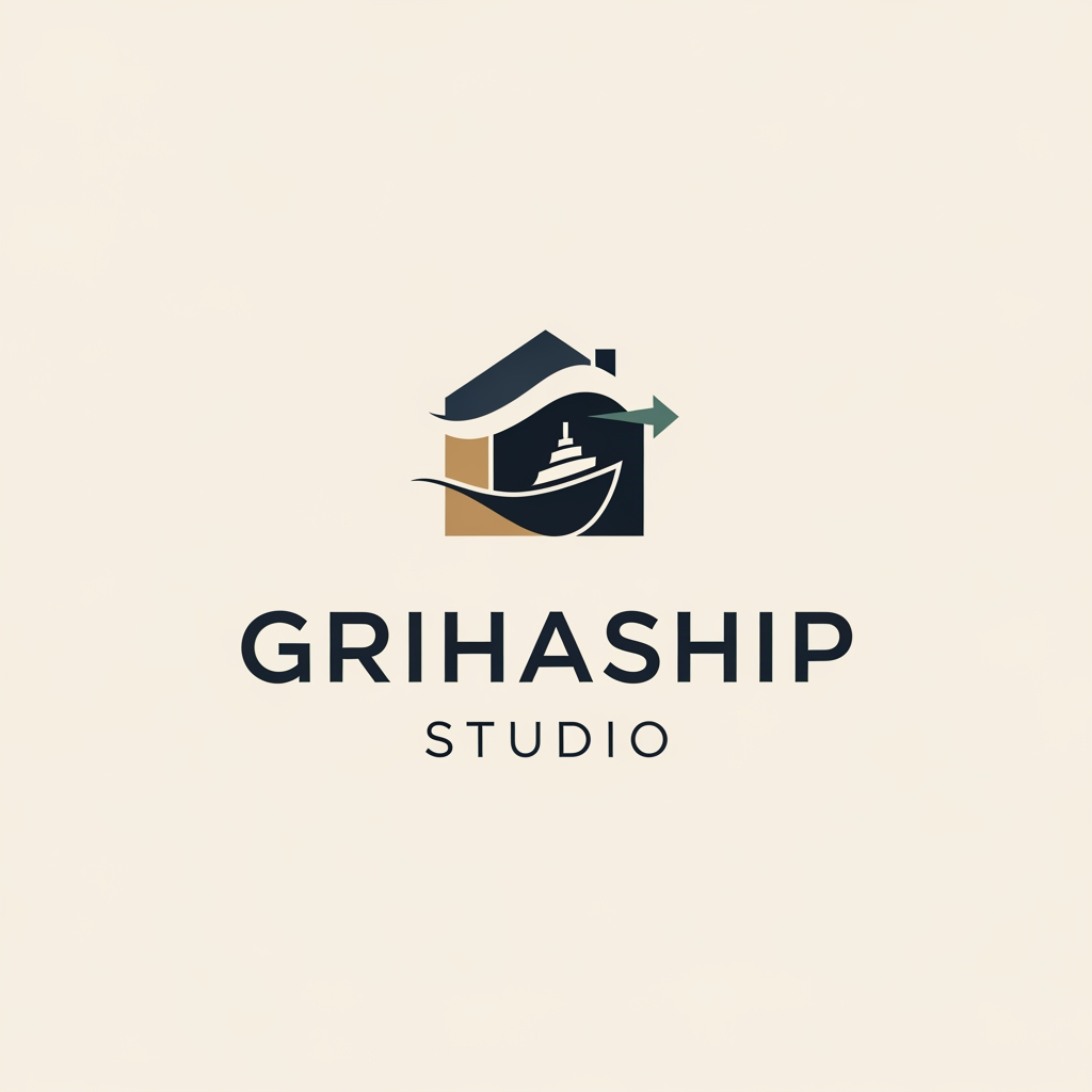 AI Design for i am an interior designer and ita name is grihaship studio i wants logo for the  brand, it will be the minimalist and creative logo so please ganrate