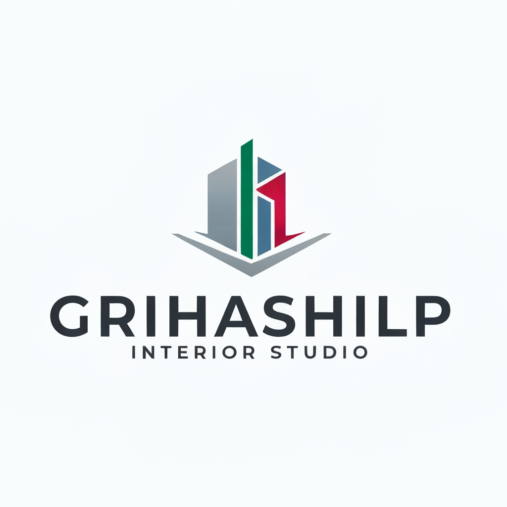 AI Design for i am an interior designer and my firm name is Grihashilp studio and i want make logo please suggest me design ideas and its will be creative and trending designs