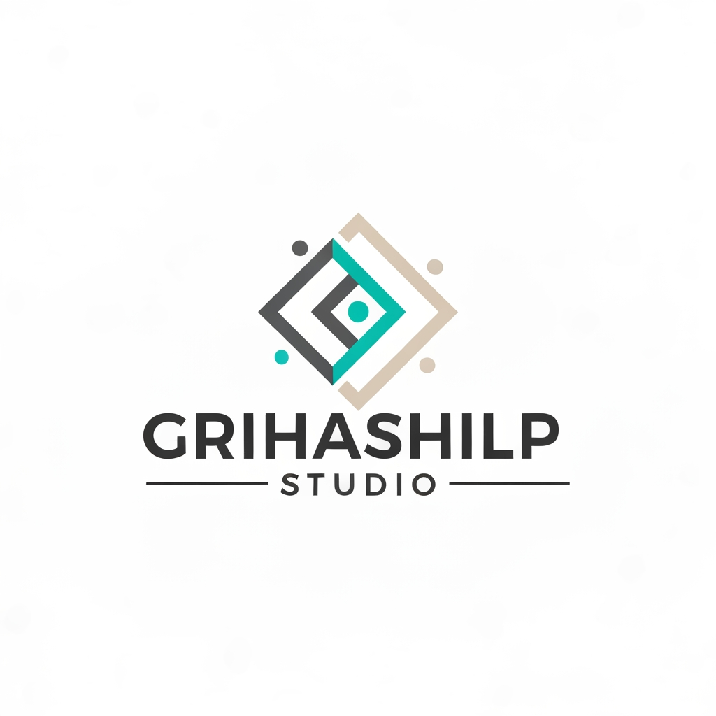 AI Design for i am an interior designer and my firm name is Grihashilp studio and i want make logo please suggest me design ideas and its will be creative and trending designs