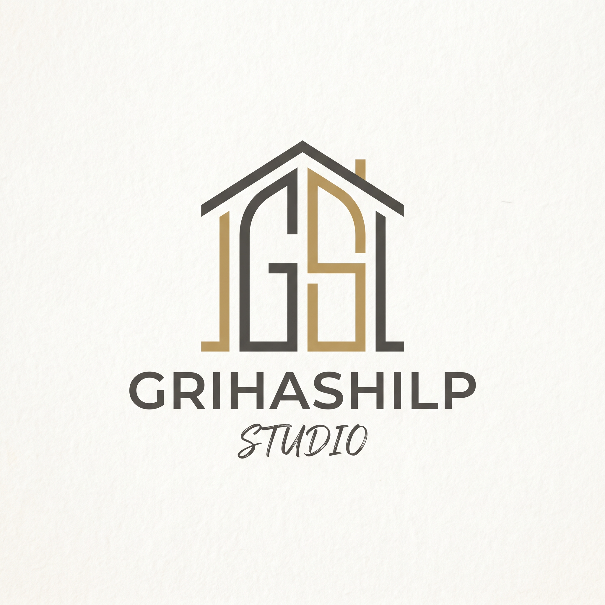 AI Design for i am an interior designer and my firm name is grihashilp studio and i want make logo please suggest me design with ideas and ganrate logo