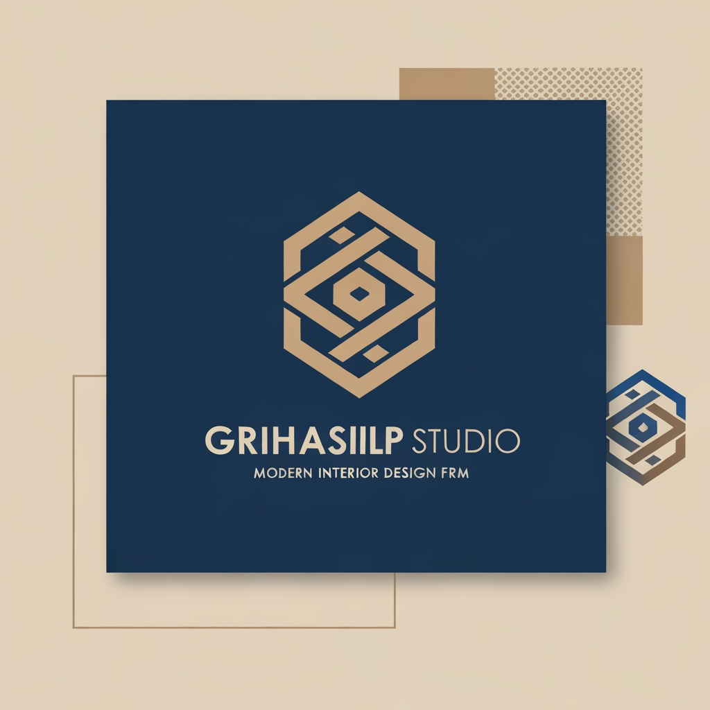 AI Design for i am an interior designer and my firm name is Grihashilp studio and i want make logo please suggest me design ideas and its will be creative and trending designs