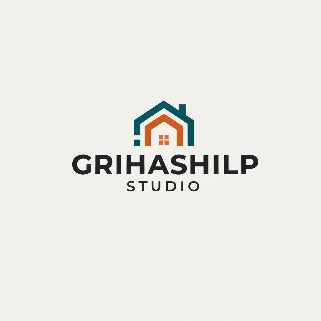 AI Design for i am an interior designer and my firm name is Grihashilp studio and i want make logo please suggest me design ideas and its will be creative and trending designs